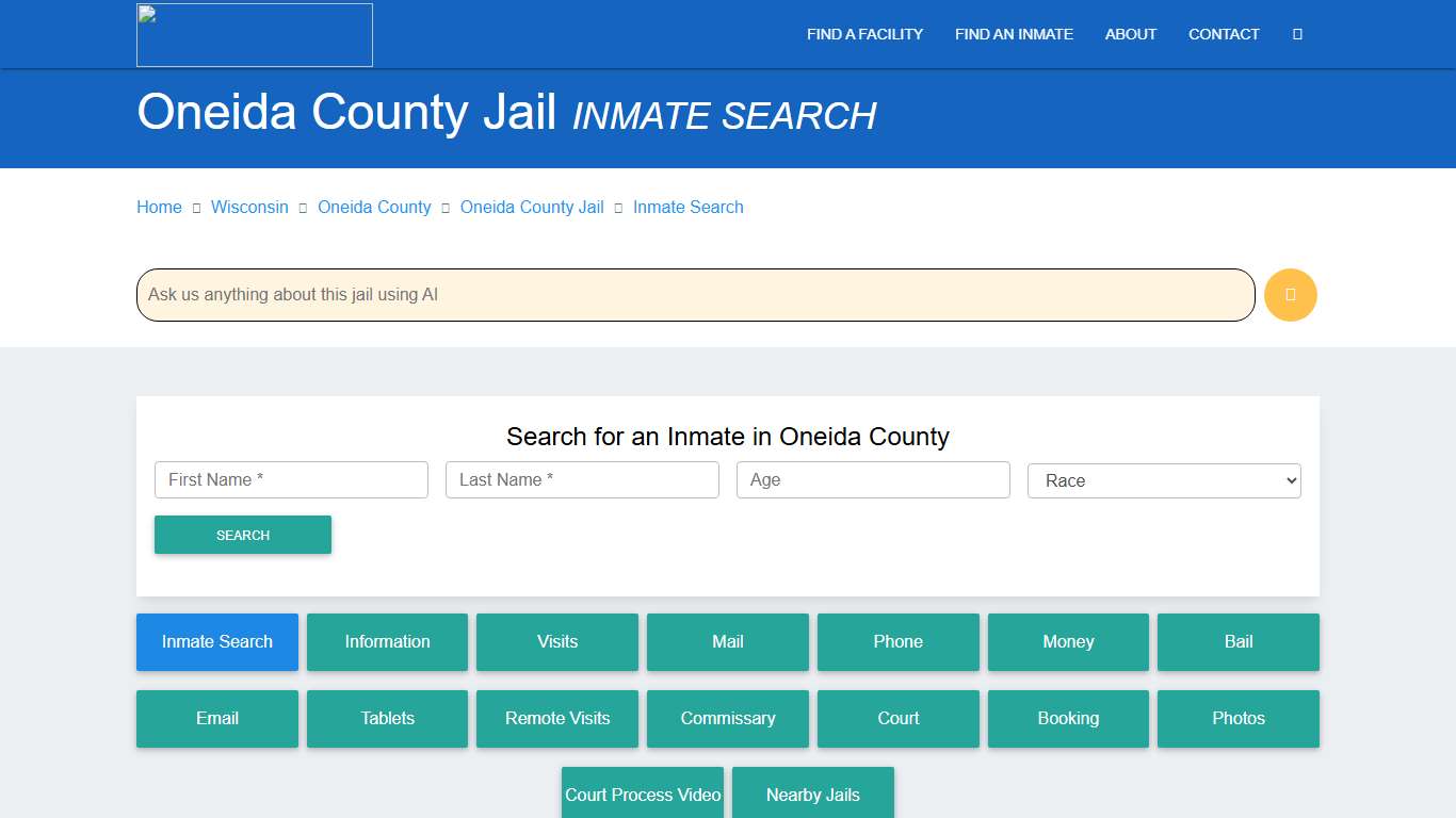 Oneida County Inmate Search & Roster Find Inmates WI