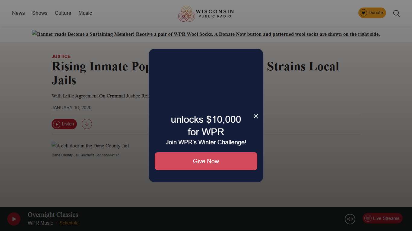 Rising Inmate Population In Wisconsin Strains Local Jails - WPR